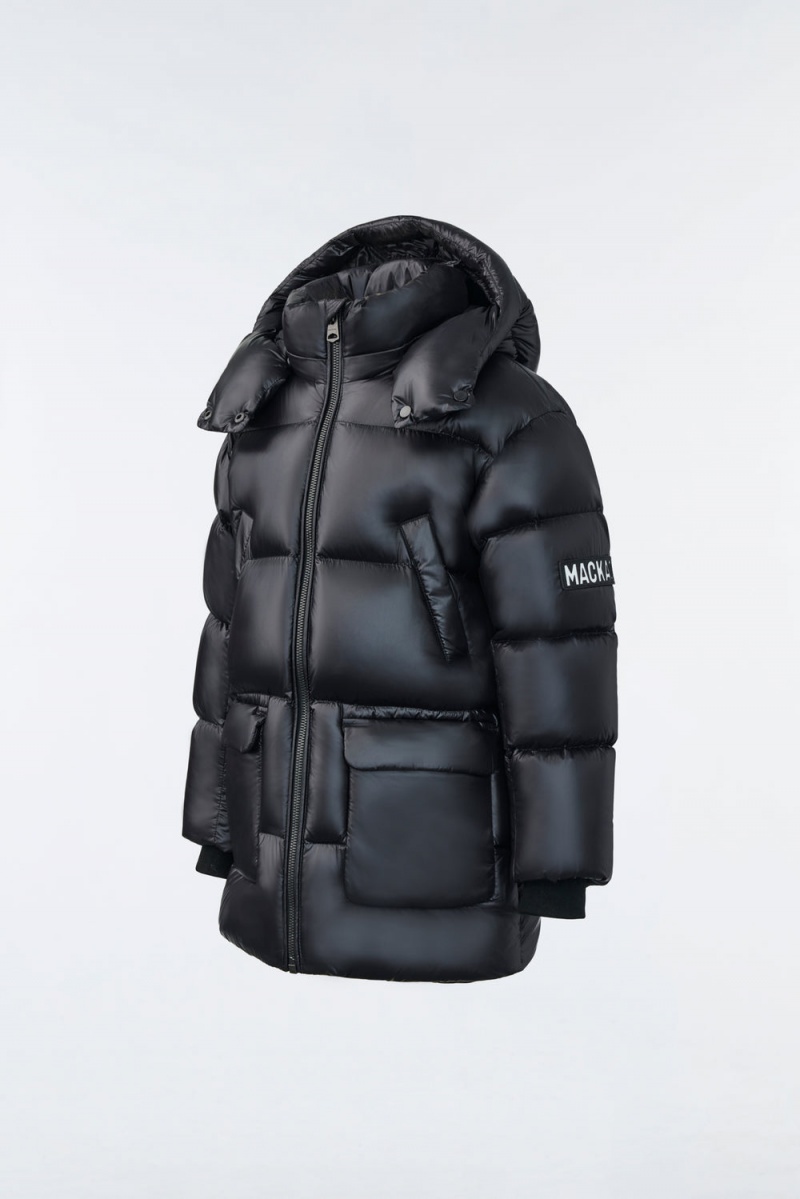 Mackage Kennie Lustrous Light Down Hood Parkajackor Barn Svarta | GLCPQ-5634