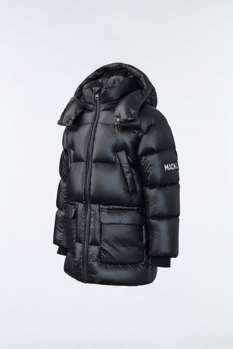 Mackage Kennie Lustrous Light Down Hood Parkajackor Barn Svarta | ISGFL-8702