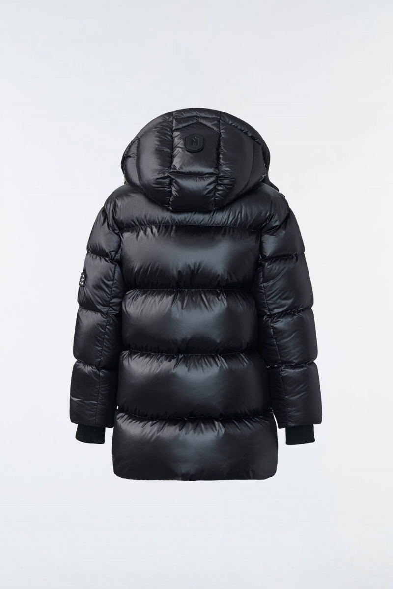 Mackage Kennie Lustrous Light Down Hood Parkajackor Barn Svarta | ISGFL-8702