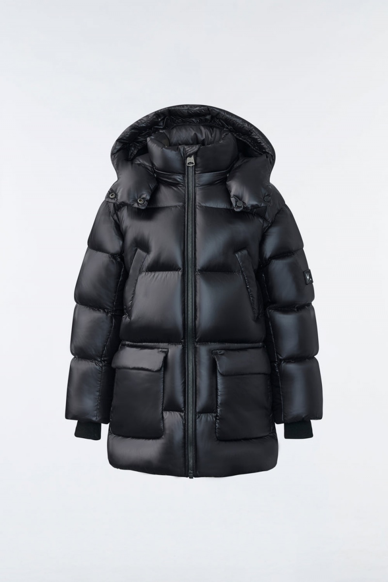 Mackage Kennie Lustrous Light Down Hood Parkajackor Barn Svarta | ISGFL-8702