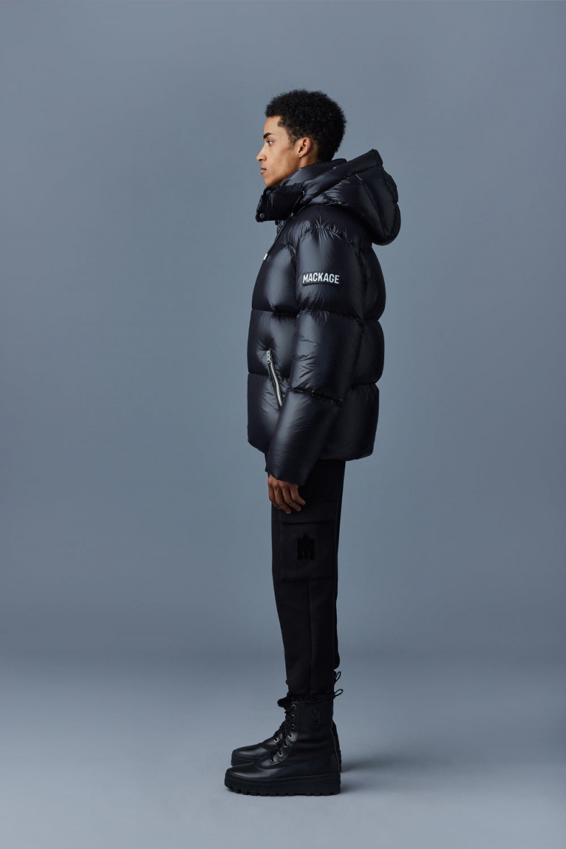 Mackage Kent-Z Lustrous Light Hood Dunjackor Herr Svarta | DUBSK-7926