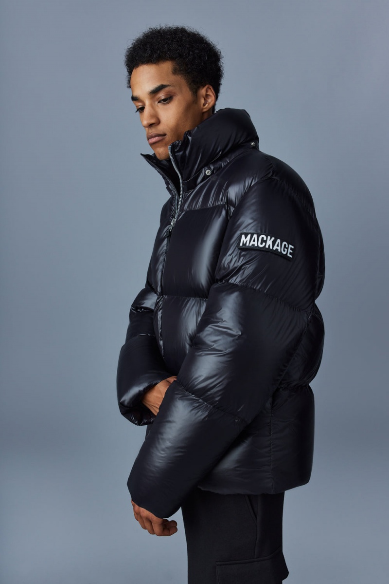 Mackage Kent-Z Lustrous Light Hood Dunjackor Herr Svarta | DUBSK-7926