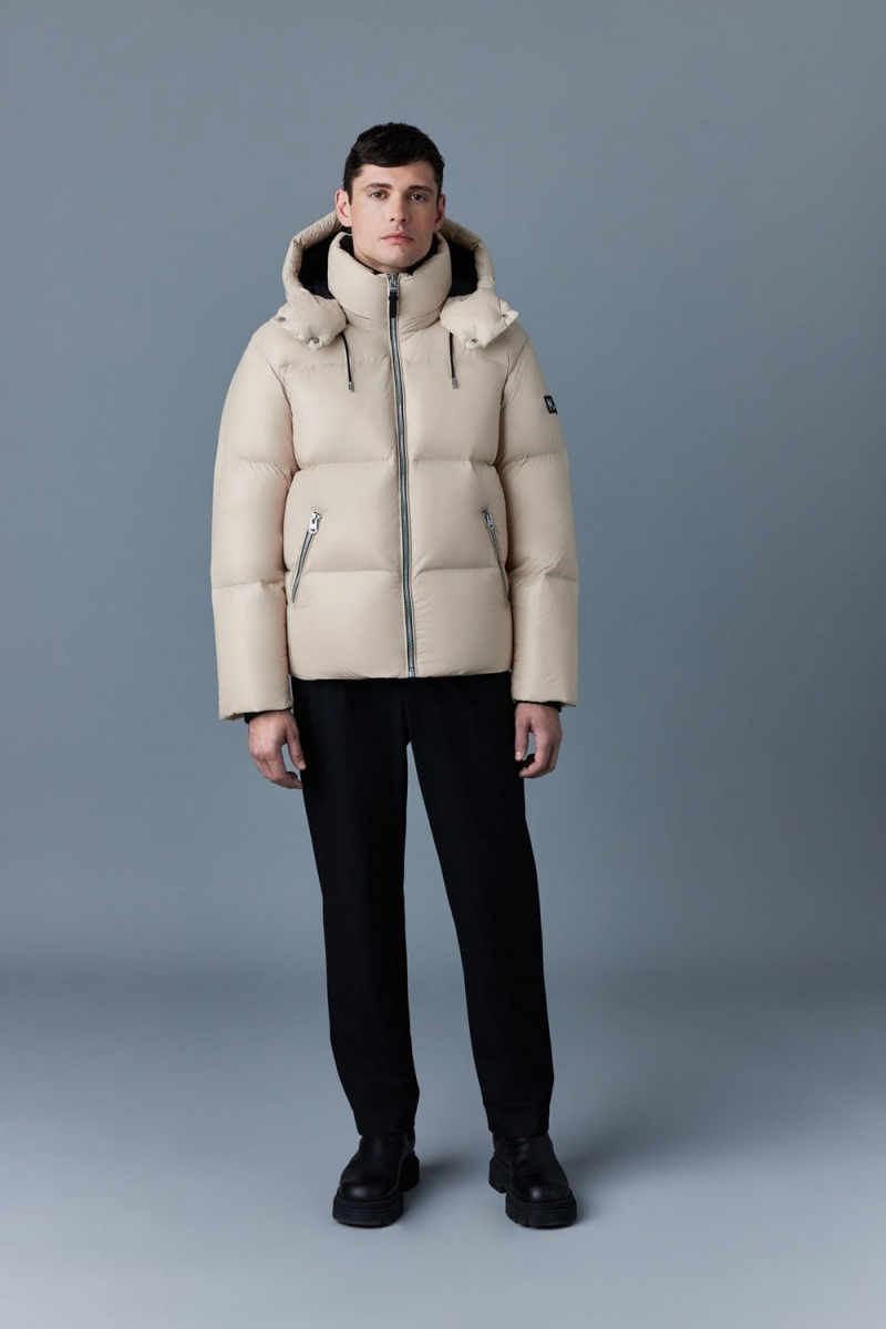 Mackage Kent-Z Lustrous Light Hood Dunjackor Herr Beige | VZBTU-0283