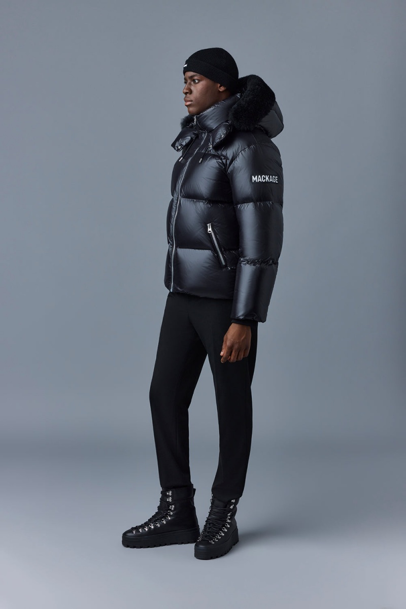 Mackage Kent-Zsh Removable Hood And Fur Trim Dunjackor Herr Svarta | KTGYD-7412