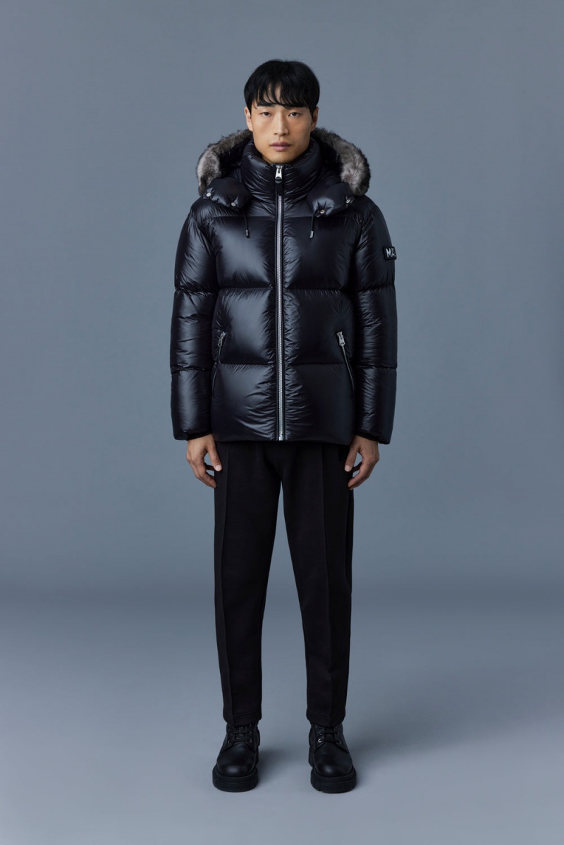 Mackage Kent Lustrous Light Shearling Dunjackor Herr Svarta | ESRND-6520