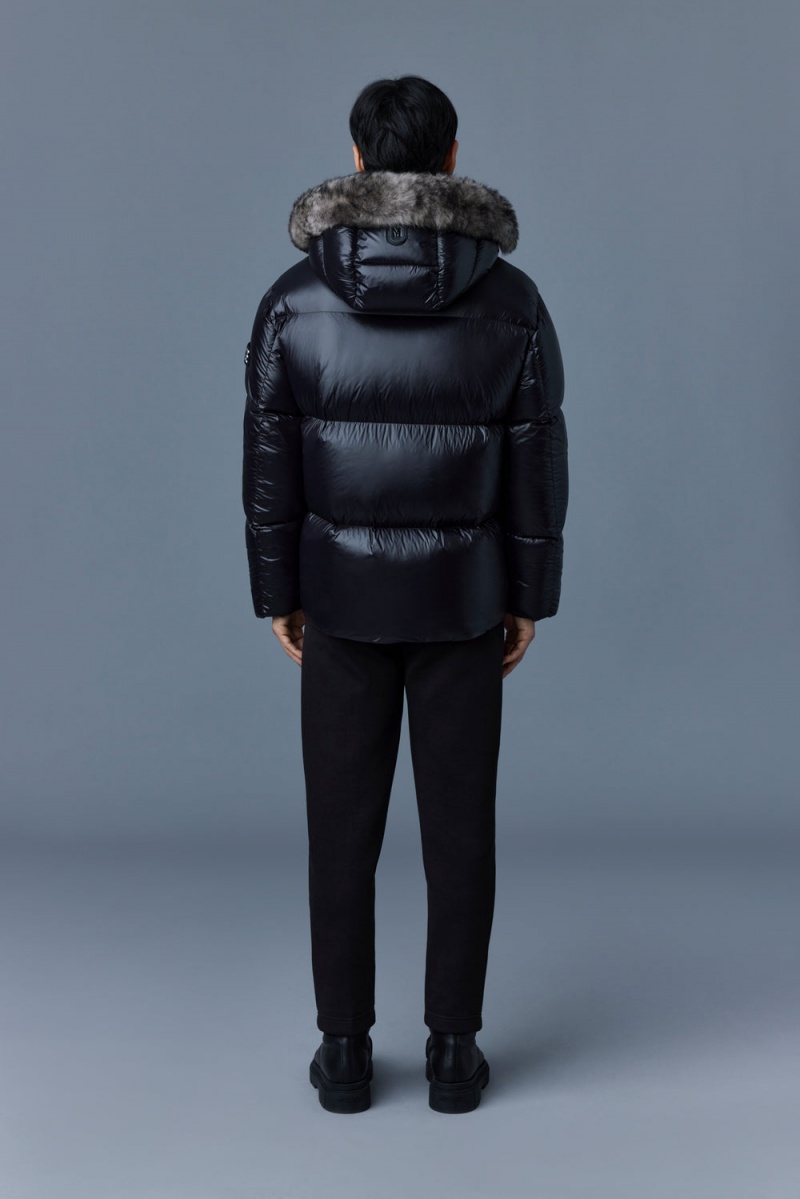 Mackage Kent Lustrous Light Shearling Dunjackor Herr Svarta | ESRND-6520