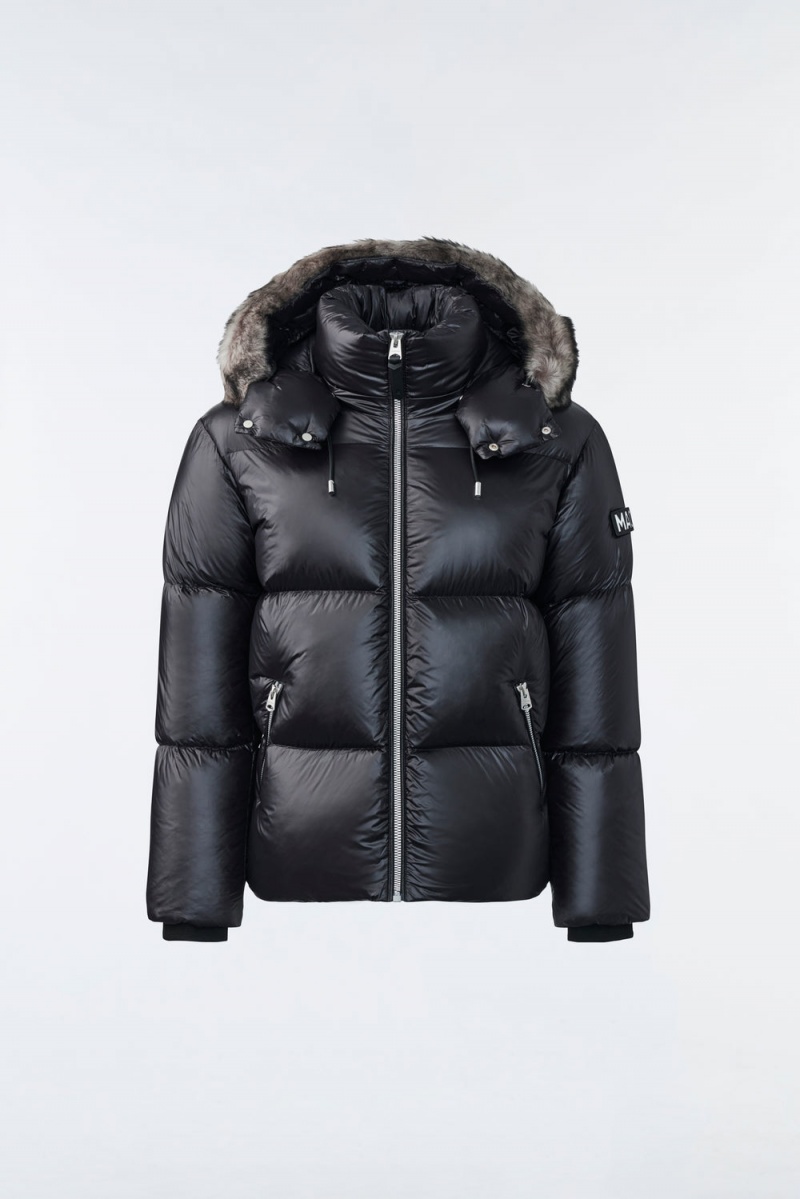Mackage Kent Lustrous Light Shearling Dunjackor Herr Svarta | ESRND-6520