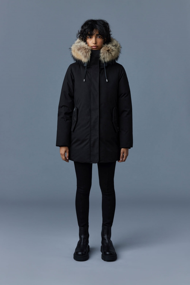 Mackage Kinslee 2-In-1 Oversized Down Bib And Natural Fur Parkajackor Dam Svarta | IUCKV-4356