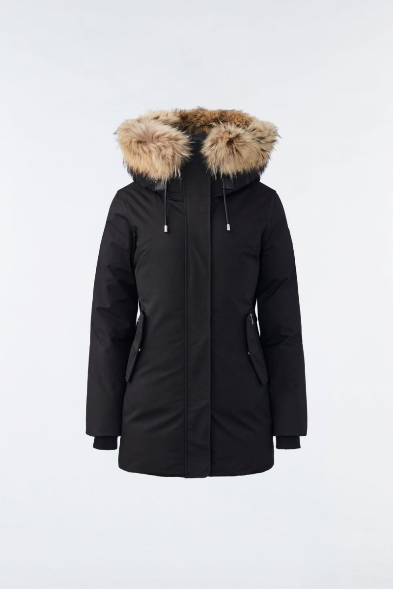Mackage Kinslee 2-In-1 Oversized Down Bib And Natural Fur Parkajackor Dam Svarta | IUCKV-4356