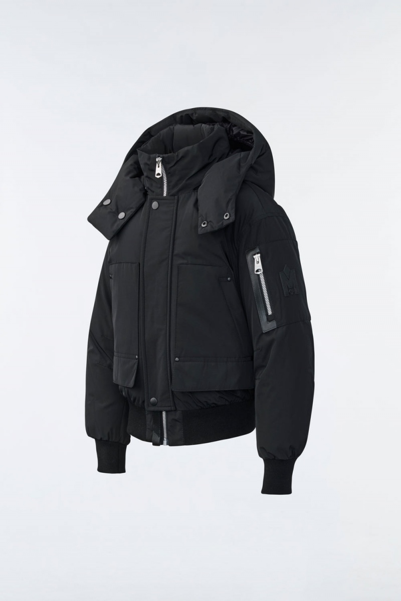 Mackage Koda Down Removable Hood Bomberjacka Barn Svarta | BARZE-5074