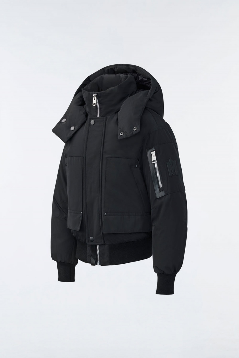 Mackage Koda Removable Hood Bomber Dunjackor Barn Svarta | CYQJM-5867