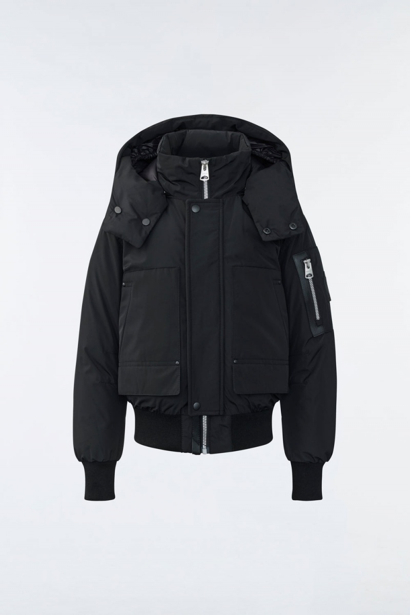 Mackage Koda Removable Hood Bomber Dunjackor Barn Svarta | CYQJM-5867