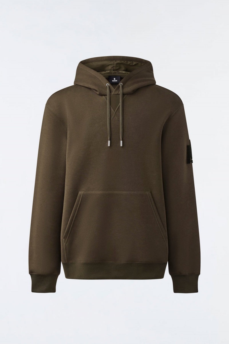 Mackage Krys Velvet Embroidery Hoodie Dam Olivgröna | ZDUWX-0831