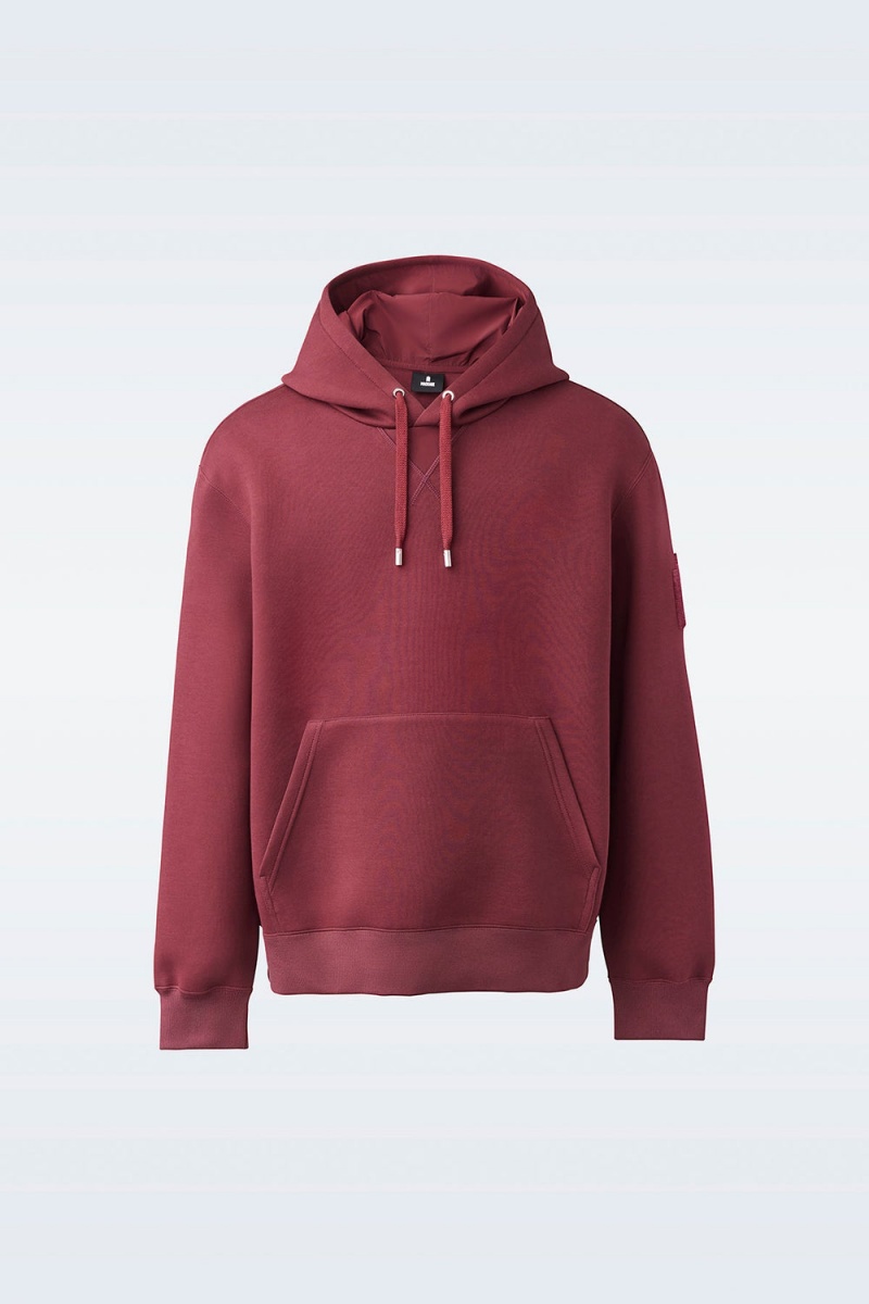 Mackage Krys Velvet Embroidery Hoodie Herr Röda | UQMZJ-6973