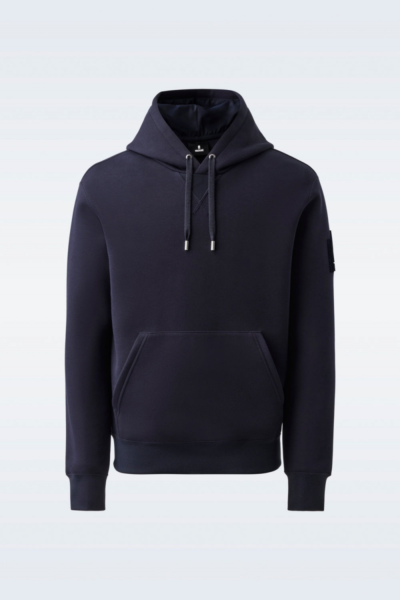 Mackage Krys Velvet Embroidery Hoodie Herr Marinblå | JTEGS-4357