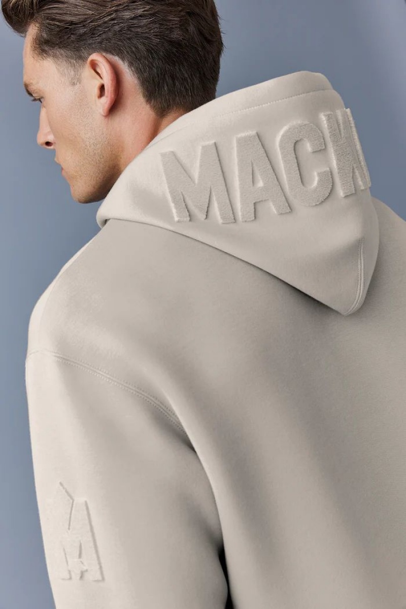 Mackage Krys Velvet Embroidery Hoodie Herr Beige | EOLVD-1047