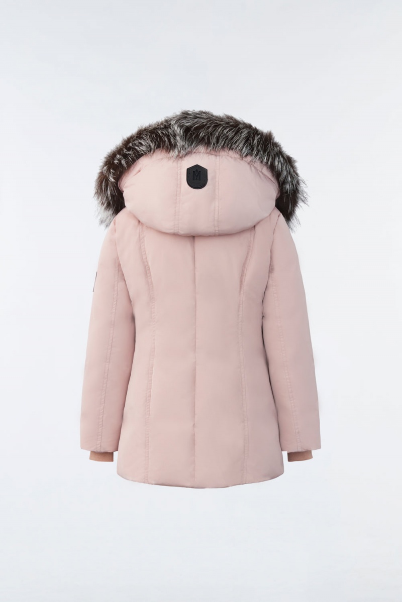 Mackage Leelee Removable Silver Fox Signature Mackage Collar Dunrockar Barn Rosa | WQHAN-0192