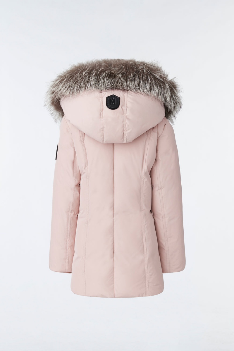 Mackage Leelee Removable Silver Fox Signature Mackage Collar Dunrockar Barn Rosa | TUQAR-0149