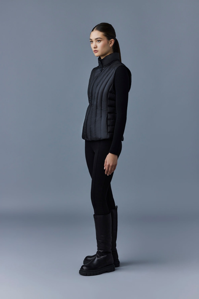 Mackage Lilyan Light Down Vertical Quiltad Väst Dam Svarta | KPFSA-7153