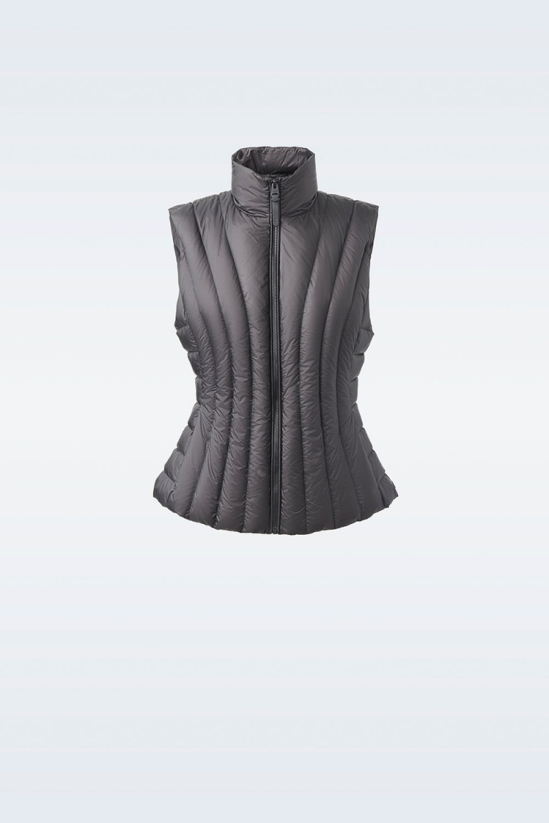Mackage Lilyan Light Down Vertical Quiltad Väst Dam Svarta | KPFSA-7153