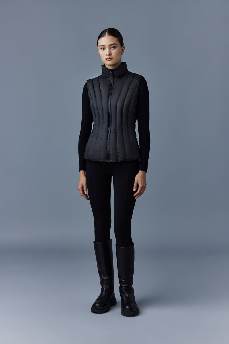 Mackage Lilyan Light Down Vertical Quiltad Väst Dam Svarta | KPFSA-7153