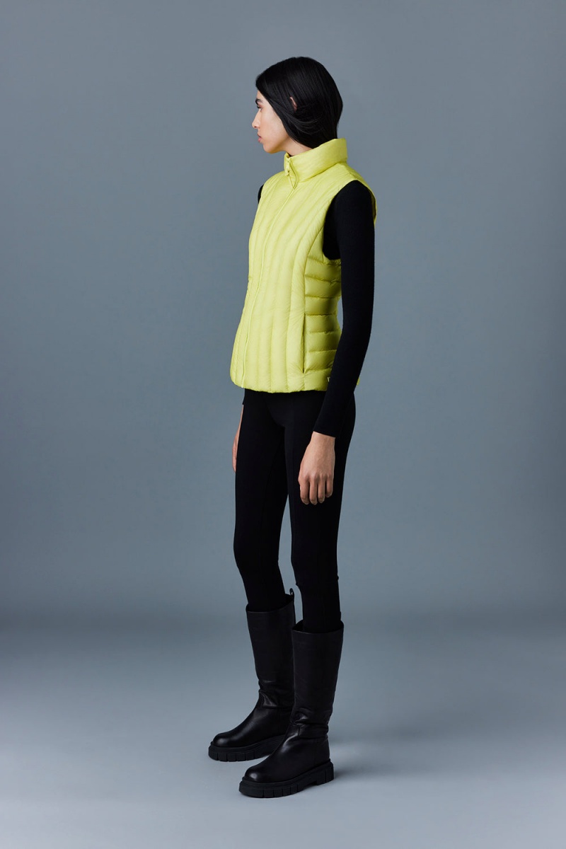 Mackage Lilyan Light Down Vertical Quiltad Väst Dam Gröna | KFZWN-9215