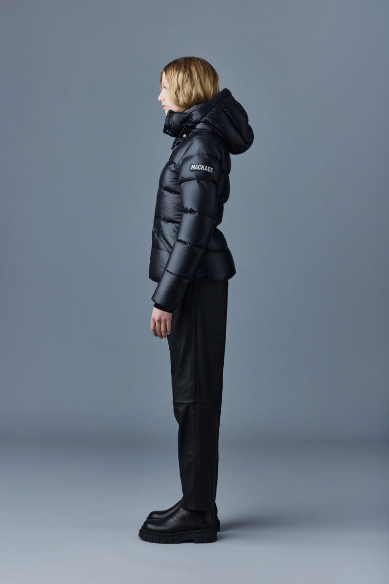 Mackage Madalyn Lustrous Light Hood Dunjackor Dam Svarta | PGDML-9580