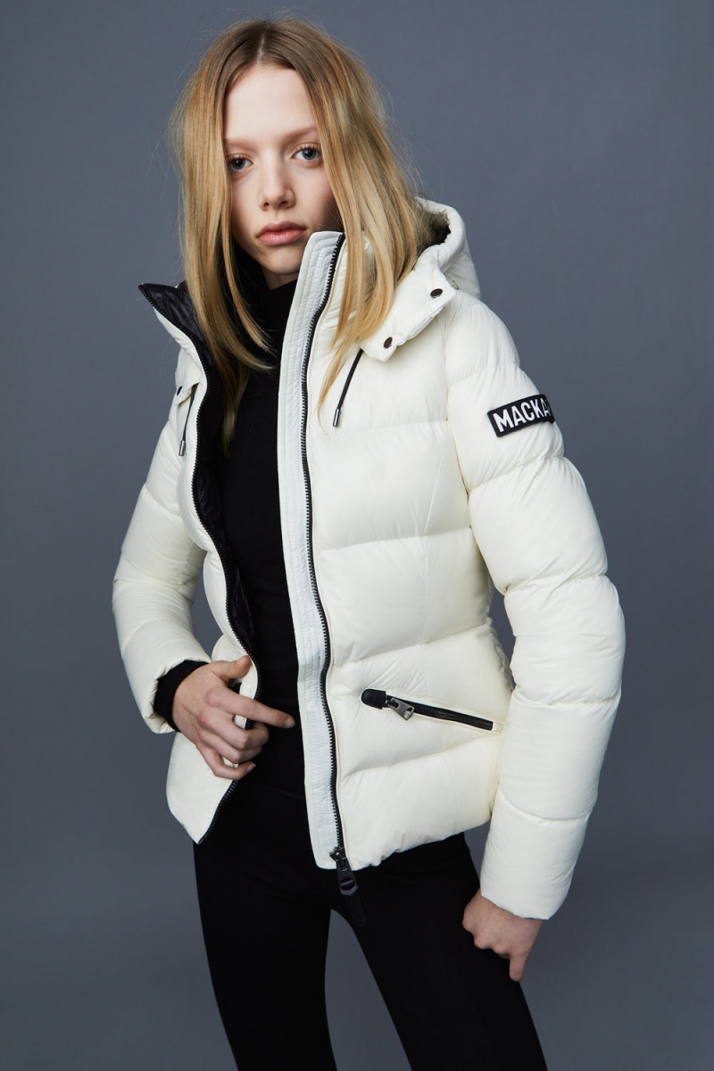 Mackage Madalyn Lustrous Light Hood Dunjackor Dam Grädde | NDMOF-2376