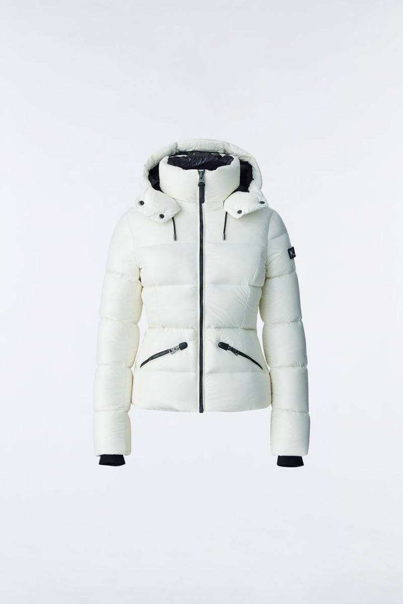 Mackage Madalyn Lustrous Light Hood Dunjackor Dam Grädde | NDMOF-2376