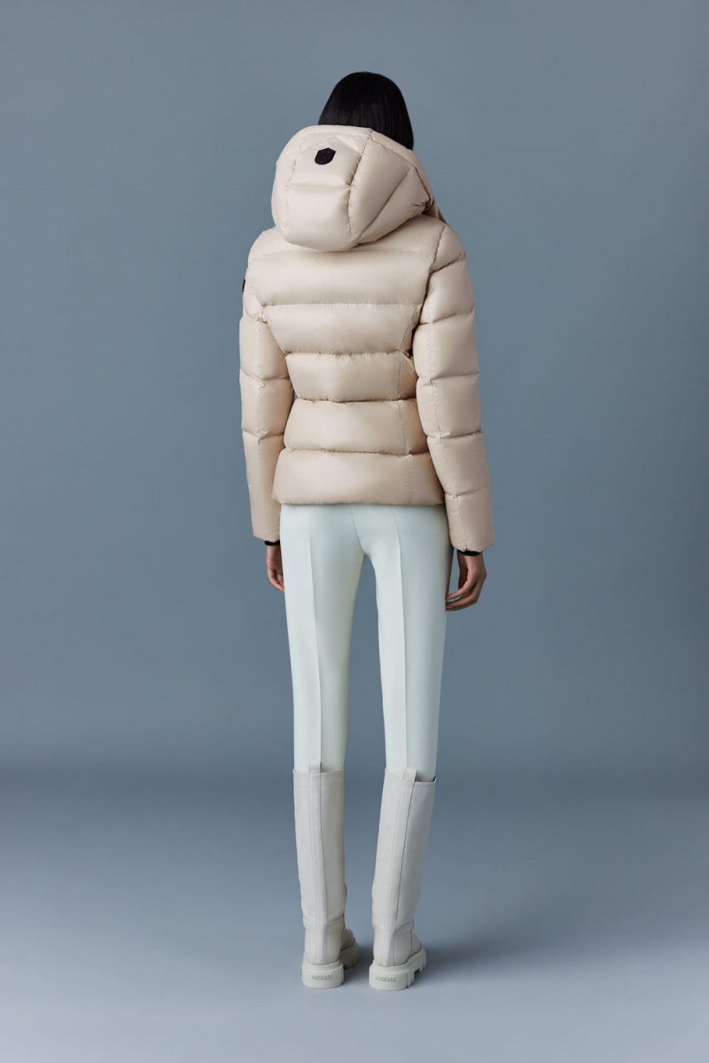 Mackage Madalyn Lustrous Light Hood Dunjackor Dam Beige | DZVMO-2170