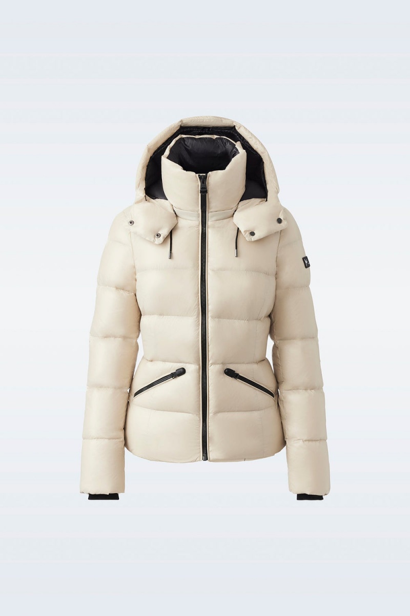 Mackage Madalyn Lustrous Light Hood Dunjackor Dam Beige | DZVMO-2170