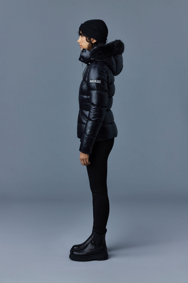Mackage Madalyn Lustrous Light Shearling Dunjackor Dam Svarta | LOJWG-4026