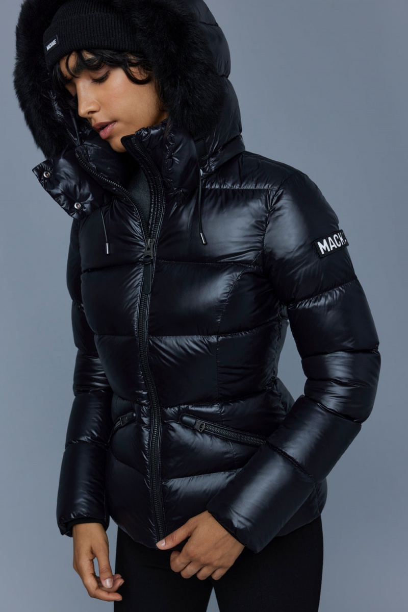 Mackage Madalyn Lustrous Light Shearling Dunjackor Dam Svarta | LOJWG-4026
