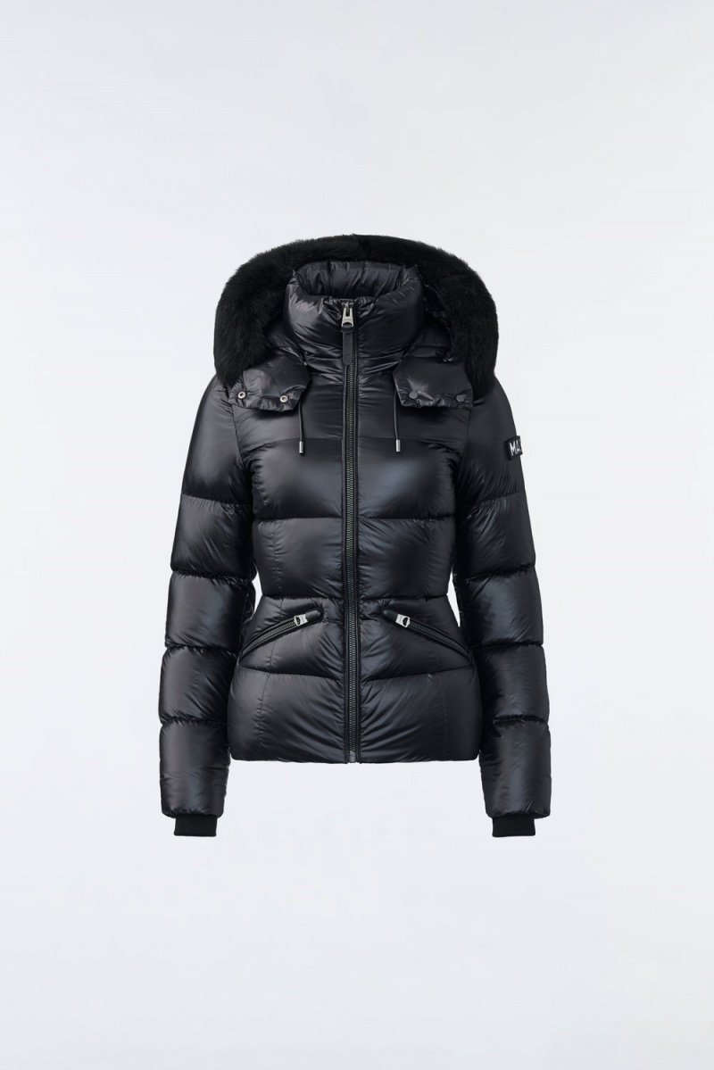 Mackage Madalyn Lustrous Light Shearling Dunjackor Dam Svarta | LOJWG-4026