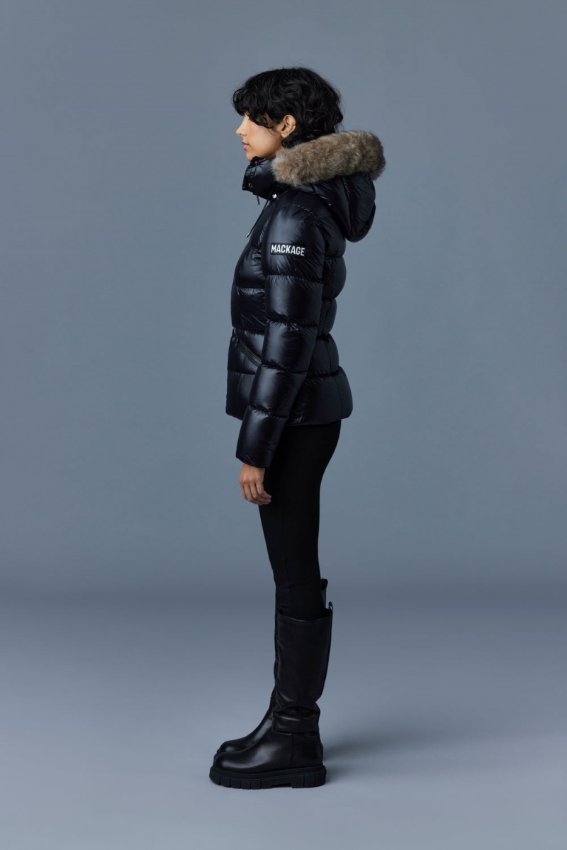 Mackage Madalyn Lustrous Light Shearling Dunjackor Dam Svarta | ZTIXS-8612