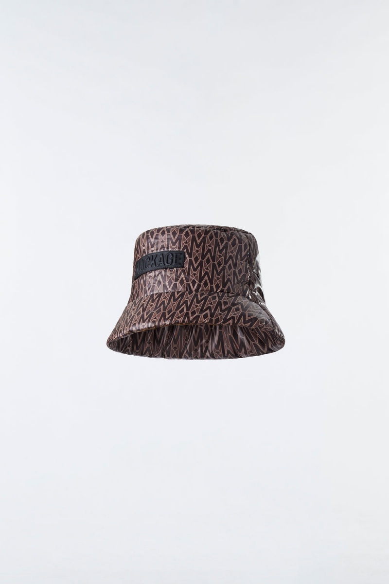 Mackage Maddy Light Down Monogram Logo Bucket Hatt Herr Kaffe | RCBHX-0842
