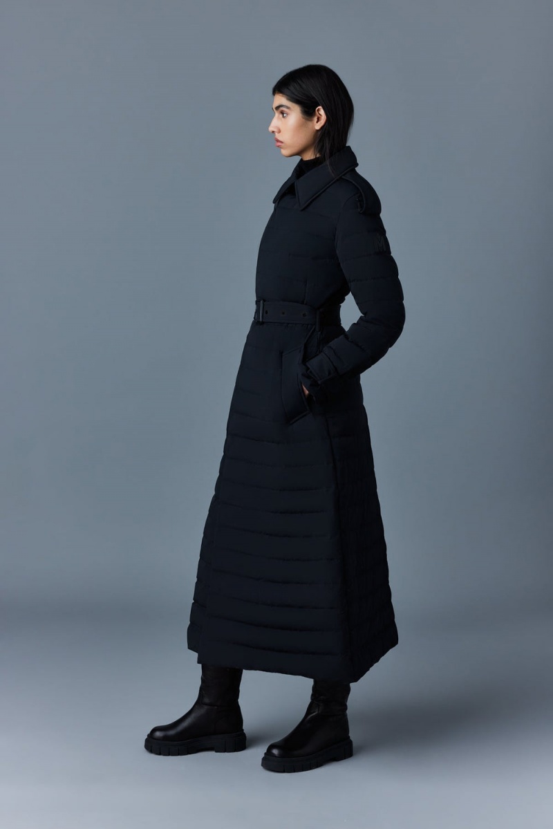 Mackage Magda Agile-360 Stretch Light Down Long Rockar Dam Svarta | NLVOY-0371