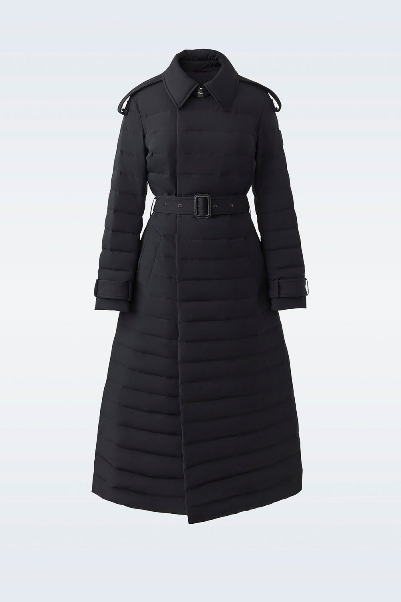 Mackage Magda Agile-360 Stretch Light Down Long Rockar Dam Svarta | NLVOY-0371