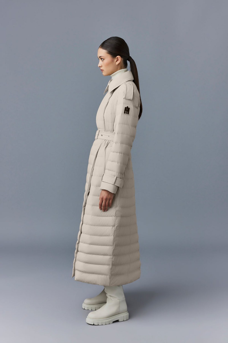 Mackage Magda Agile-360 Stretch Light Down Long Rockar Dam Beige | KGYWT-8023