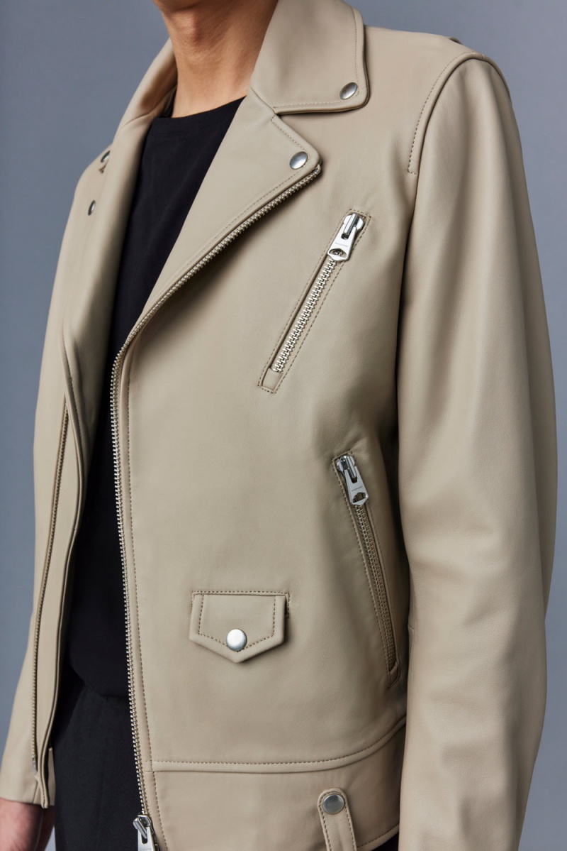 Mackage Magnus 2-In-1 R Läder Biker Jackor Herr Beige | HAFQM-7423