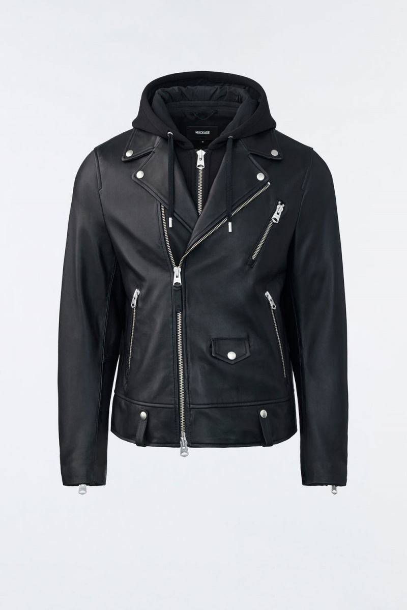Mackage Magnus 2-In-1 R Läder Biker Jackor Herr Svarta | TYFOR-4968