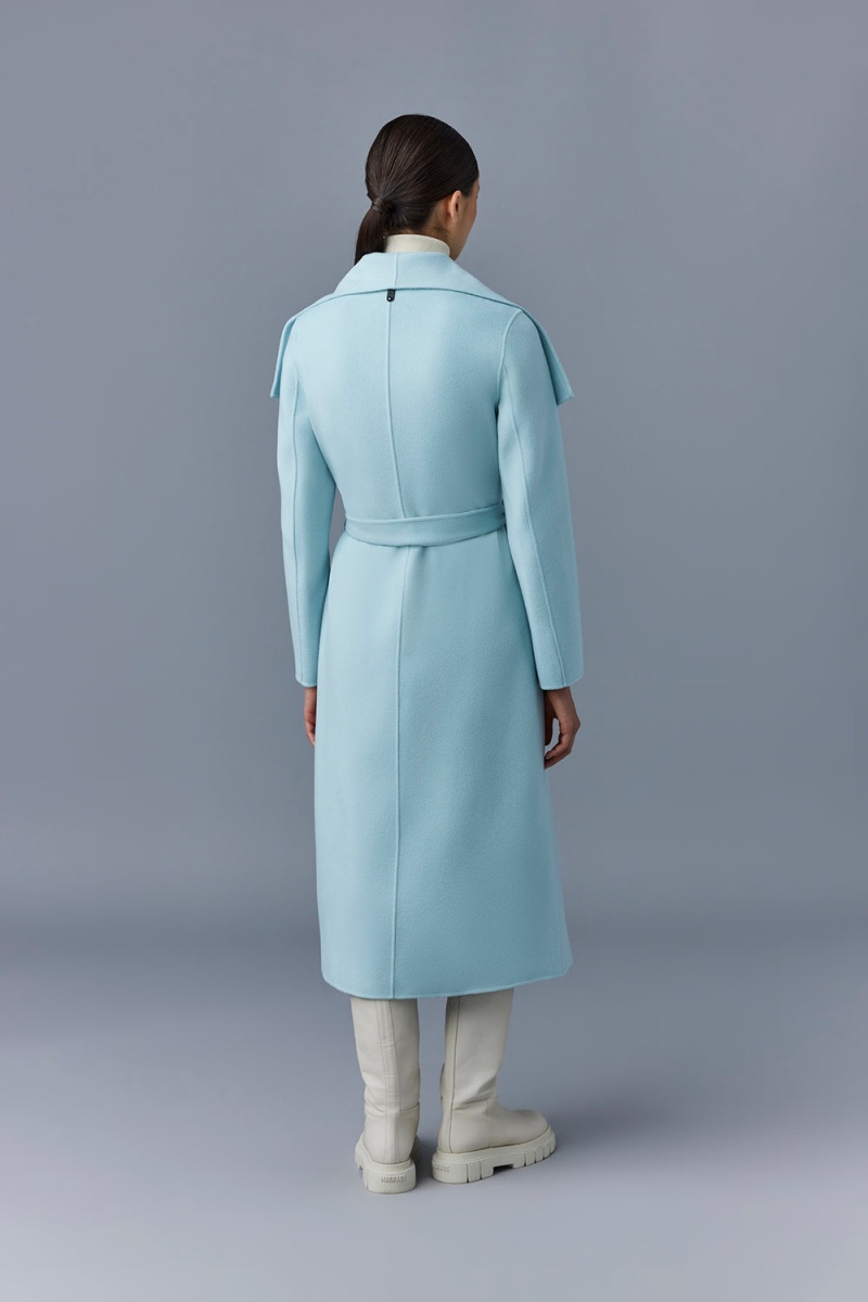 Mackage Mai-Cn Double-Face Ull Wrap Rockar Dam Blå | GMEUA-3092