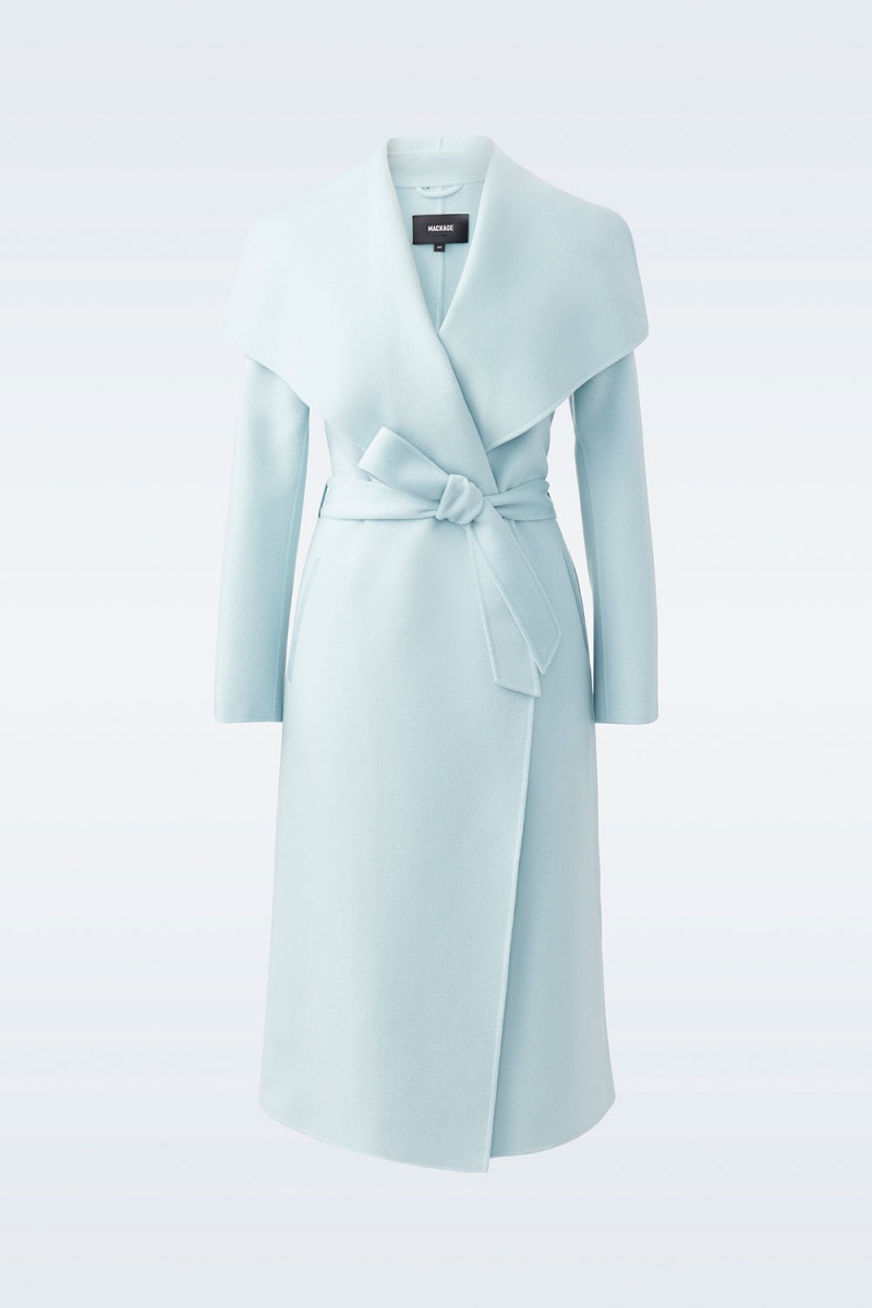 Mackage Mai-Cn Double-Face Ull Wrap Rockar Dam Blå | GMEUA-3092