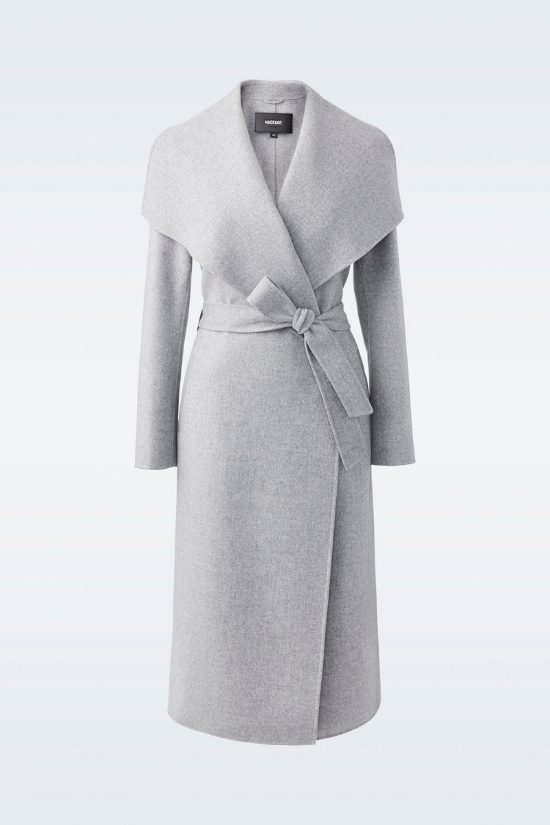 Mackage Mai-Cn Double-Face Ull Wrap Rockar Dam Grå | CXUEO-9563