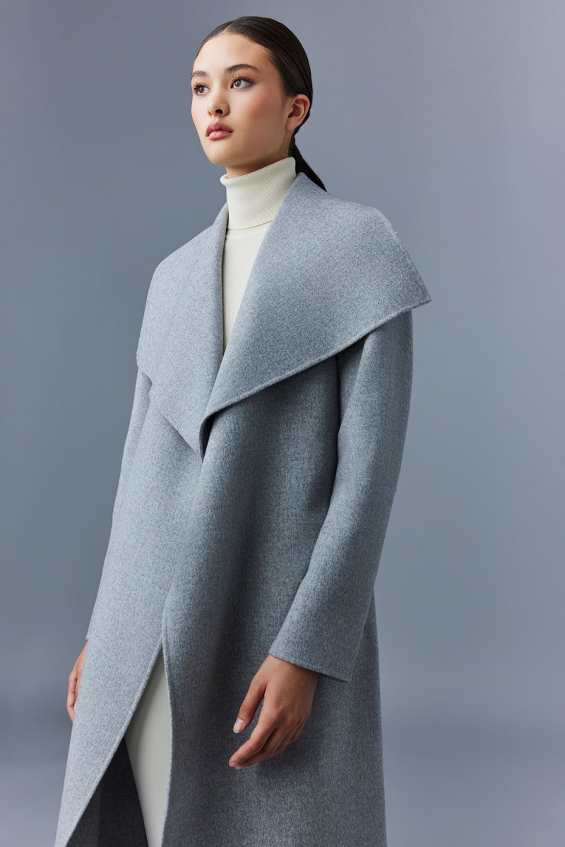 Mackage Mai-Cn Double-Face Ull Wrap Rockar Dam Grå | CXUEO-9563