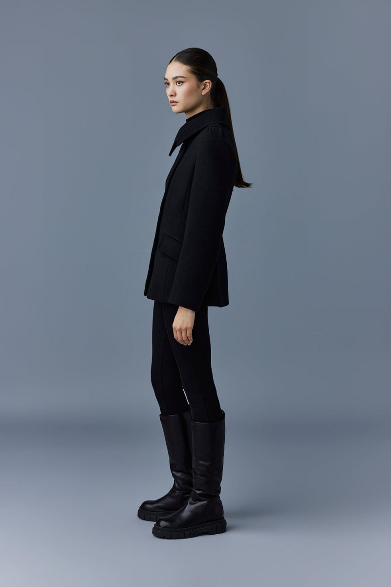 Mackage Marcy Ull Fitted Asymmetrical Collar Jackor Dam Svarta | ZDIEM-4092
