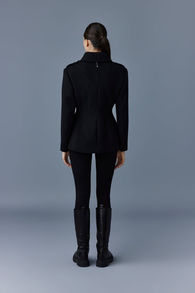Mackage Marcy Ull Fitted Asymmetrical Collar Jackor Dam Svarta | ZDIEM-4092