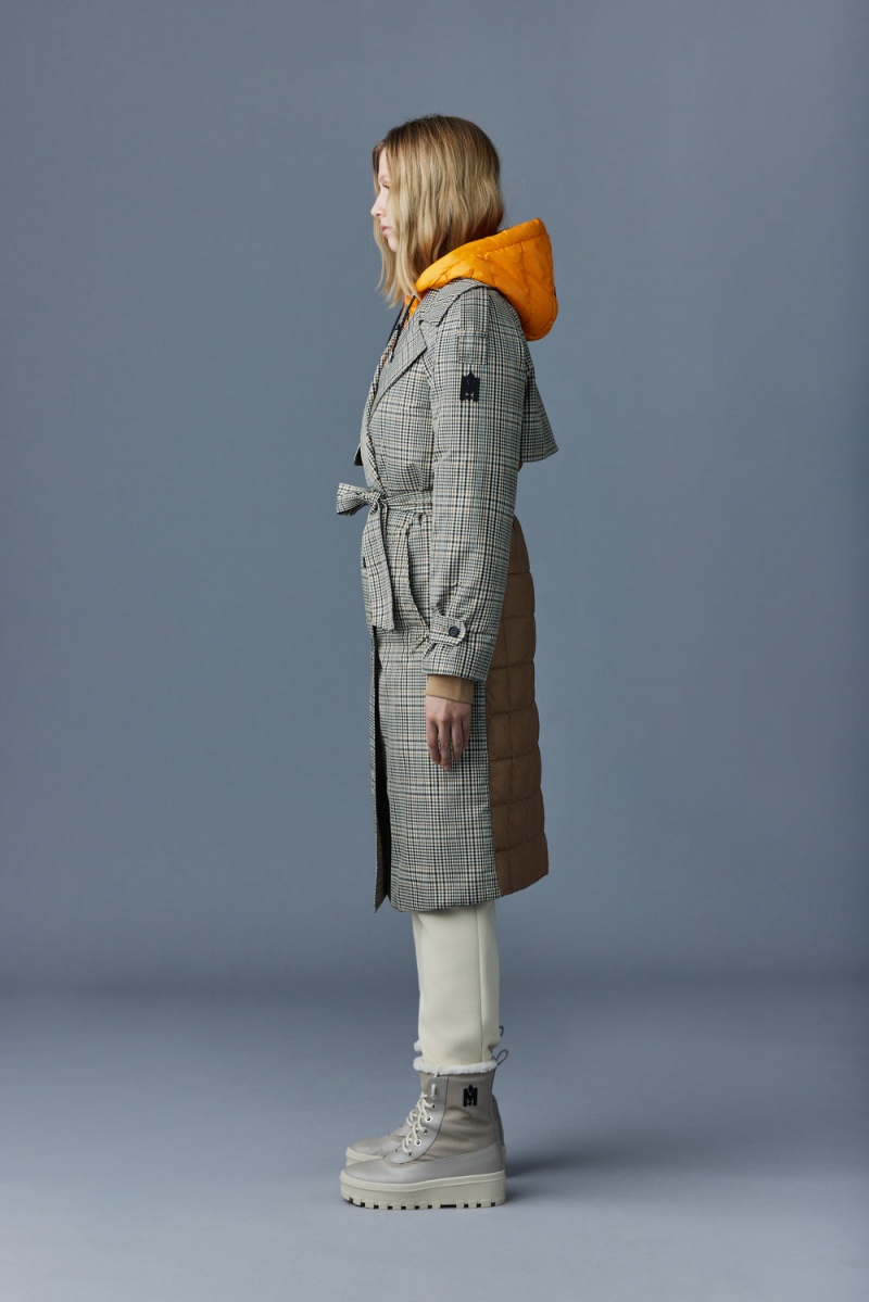 Mackage Maxine 2-In-1 Hooded Bib Trenchcoat Dam Grå | RTONB-2914