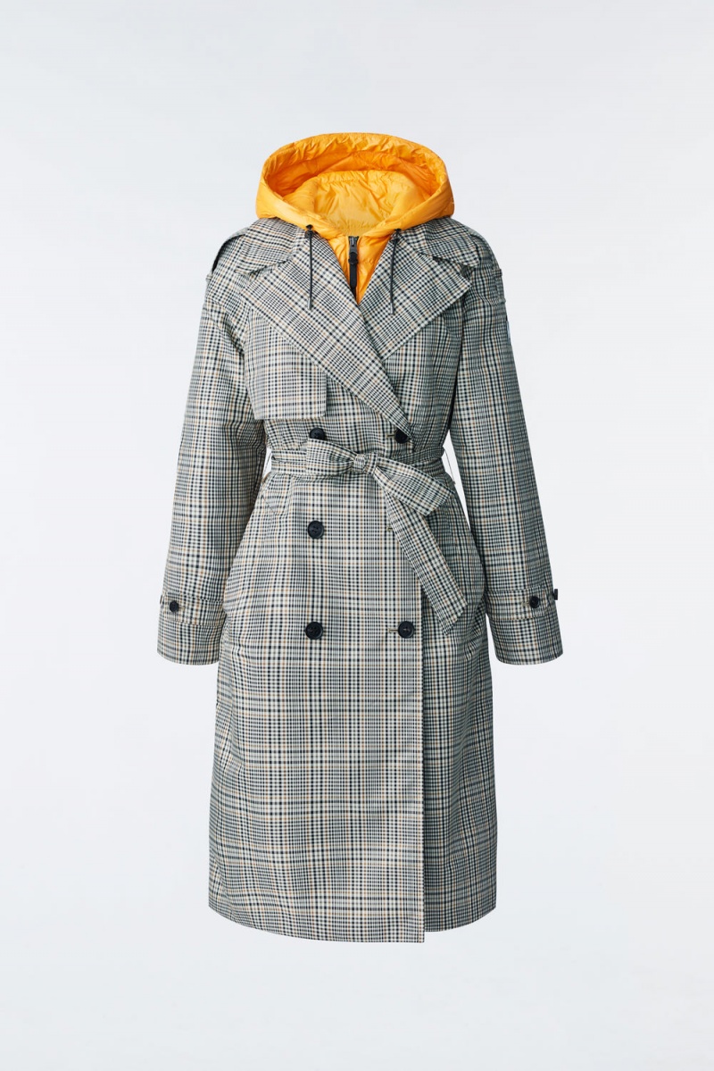 Mackage Maxine 2-In-1 Hooded Bib Trenchcoat Dam Grå | RTONB-2914
