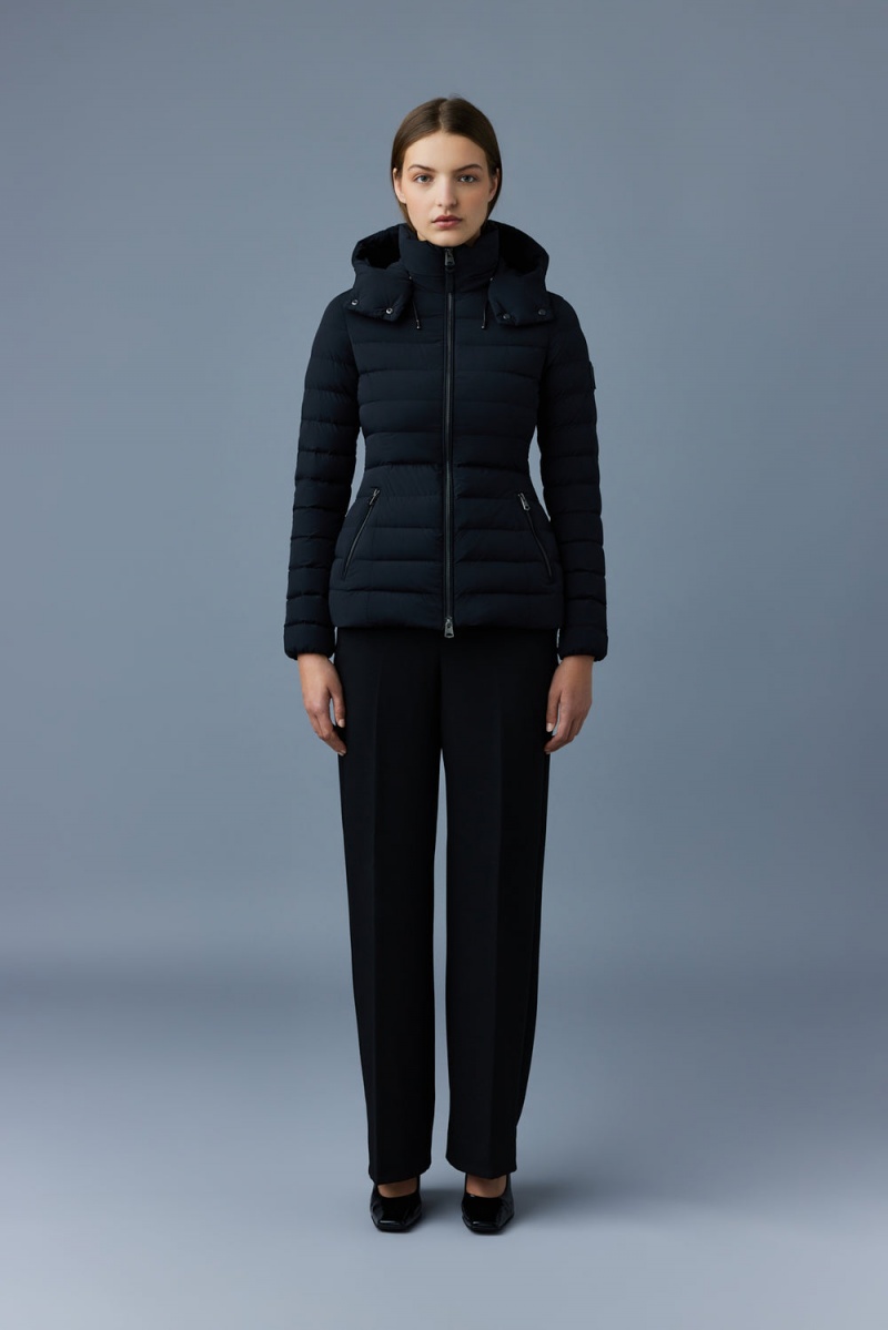 Mackage Michi Agile-360 Stretch Light Hood Dunjackor Dam Svarta | ICZWM-9382